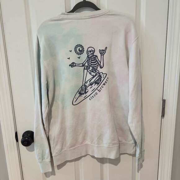 Cisco Brewers Tie Dye Skull Surfer Crewneck Pullover - Size Large - Picture 1 of 5